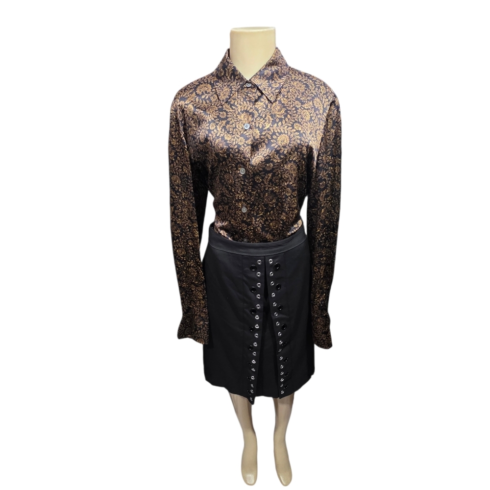 Vintage Ellen Tracy Linda Allard Size 8 Silk Charmeuse Blouse